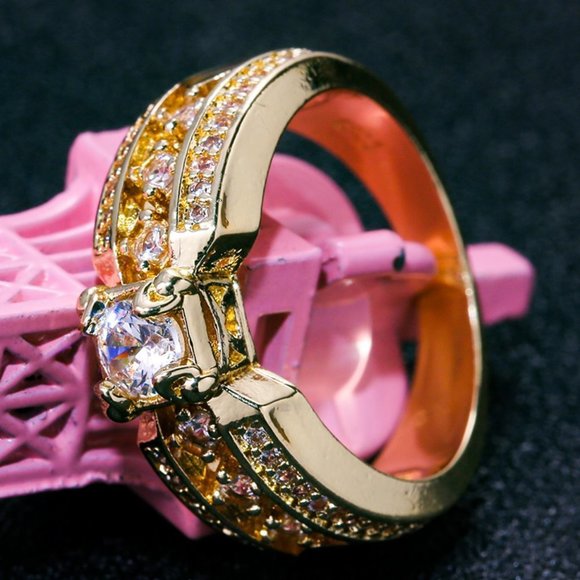 Jewelry - 💥14K Gold Plated Beautiful Fashionable CZ Ring, GPMB1496